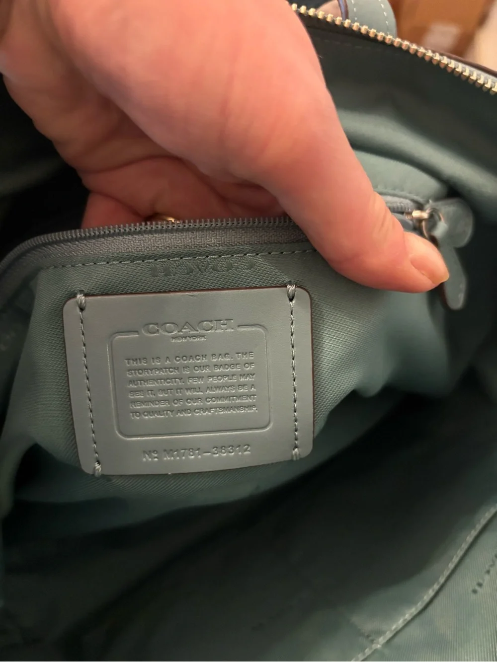 Coach Pebbled Leather Taylor tote marine